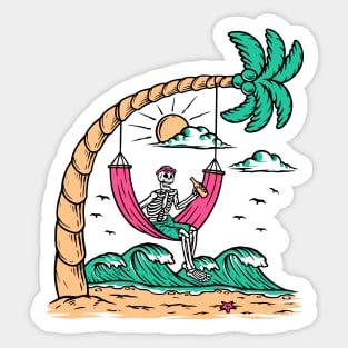 I am not leaving the beach even after death Sticker